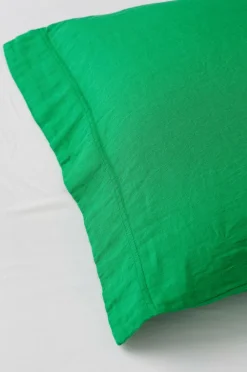 Ellos Home Pudebetræk Candice af vasket hør Ærtegrøn New