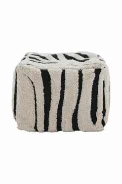 Ellos Puffer & Fodskamler>Home Puf Albin 54x54 cm Sort/natur