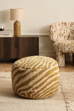 Ellos Puffer & Fodskamler>Home Puf Zebby Gul / creme