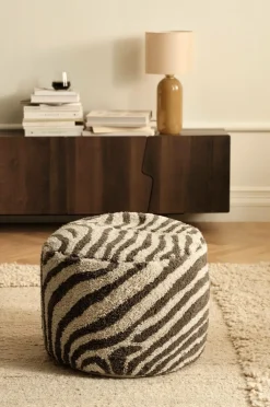 Ellos Home Puf Zebby Khakigrøn / cremefarvet Discount