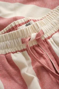 Ellos Home Pyjamasbukser Valerie Block Stripe i bomuldsflonel Rød/cremehvid Clearance