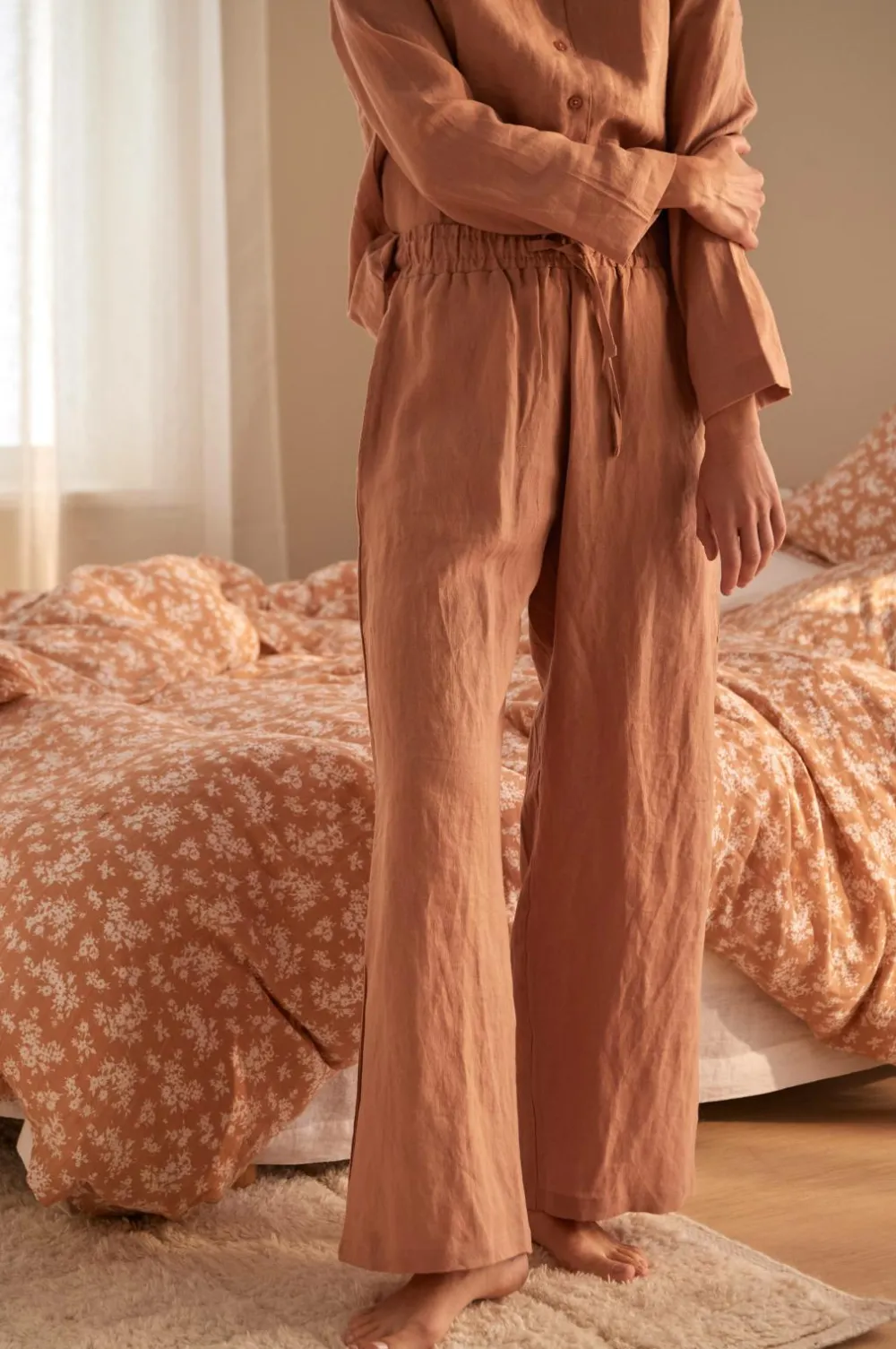 Ellos Home Pyjamasbukser Candice Brunrosa