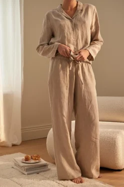 Ellos Homewear>Home Pyjamasbukser Candice Linen beige