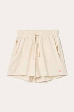 Ellos Homewear>Home Pyjamasshorts Elly i genanvendt halvlinned Cremet hvid