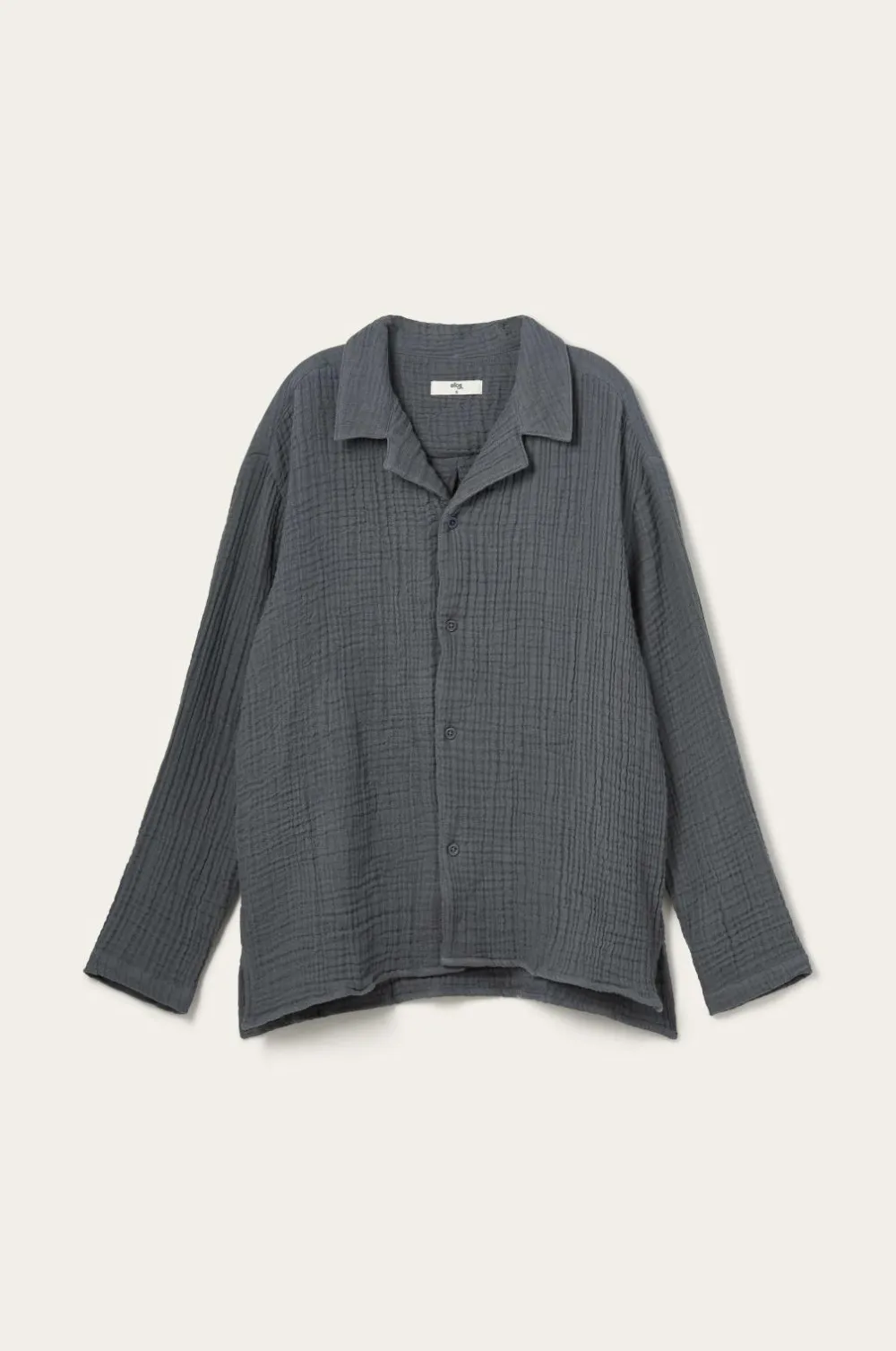 Ellos Homewear>Home Pyjamasskjorte Candela 4-layer Blågrå