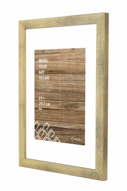 Ellos Home Ramme Stilren med plexiglas. Guldfarvet New