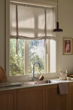 Ellos Gardinkapper>Home Roll up-gardin Elly i genanvendt halvlinned Linen beige