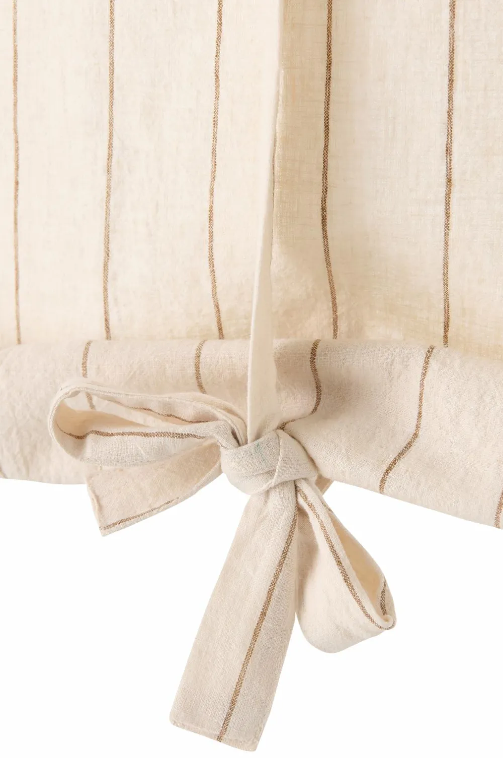 Ellos Gardinkapper>Home Roll up-gardin Elly Thin Stripe Rollup i genanvendt halvlinned Bronzebrun