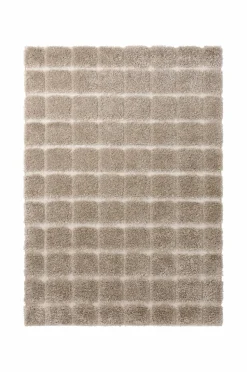 Ellos Home Ryatæppe Alba Check Shaggycarpet Beige Hot