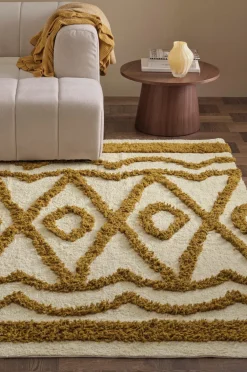 Ellos Luv- & Ryatæpper>Home Ryatæppe Emilia af bomuld Guldbrun