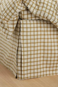 Ellos Home Sengekappe Sonneli Check i bomuld højde 52 cm Bronzegrøn Hot