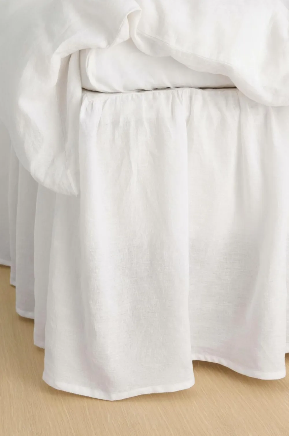 Ellos Home Sengekappe Candice i vasket linned 52 cm Hvid Best