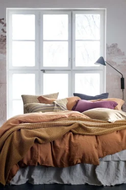 Ellos Home Sengekappe Candice i vasket hør 45 cm Lærredsbeige Clearance