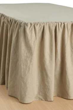 Ellos Home Sengekappe Elly Frilled i genanvendt halvlinned 52 cm Linen beige Best