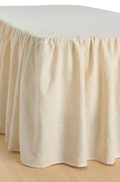 Ellos Sengekapper>Home Sengekappe Elly Frilled i genanvendt halvlinned 52 cm Cremet hvid