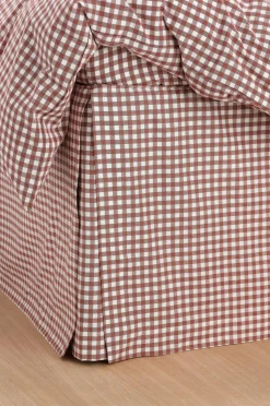 Ellos Home Sengekappe Sonneli Check i bomuld højde 52 cm Cognacsröd Hot