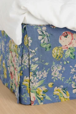 Ellos Home Sengekappe Candice Rose i vasket linned 52 cm Himmelblå Online