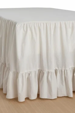 Ellos Home Sengekappe Juliette Giant i vasket bomuld 52 cm Lys hvid grå