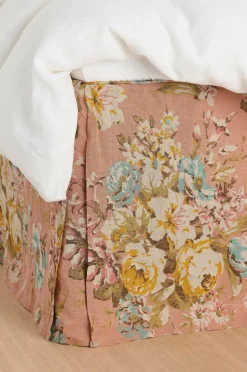 Ellos Home Sengekappe Candice Rose i vasket linned 52 cm Brunrosa Hot