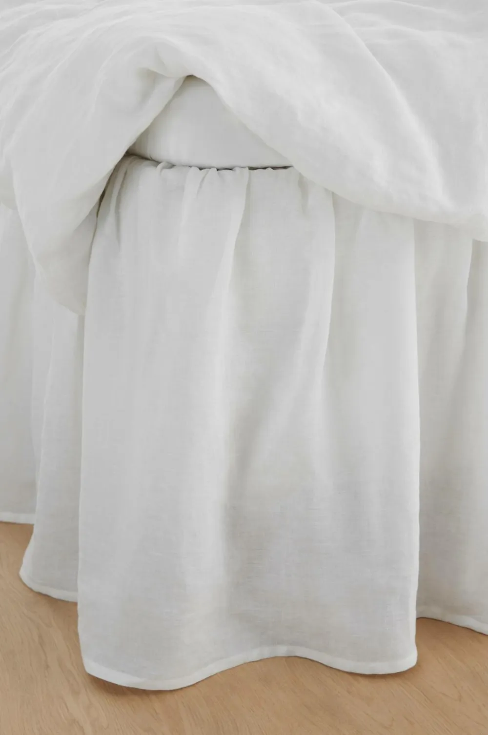 Ellos Home Sengekappe Candice i vasket hør 60 cm Mat hvid hvid New