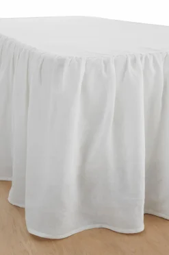 Ellos Home Sengekappe Candice i vasket hør 60 cm Mat hvid hvid New