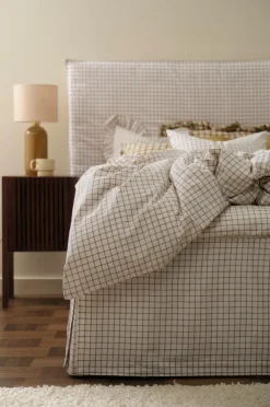 Ellos Sengekapper>Home Sengekappe Sonneli Check i bomuld højde 52 cm Gråbrun