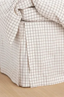 Ellos Sengekapper>Home Sengekappe Sonneli Check i bomuld højde 52 cm Gråbrun