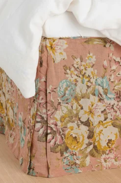 Ellos Home Sengekappe Candice Rose i vasket linned 60 cm Brunrosa Online