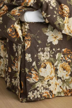 Ellos Home Sengekappe Candice Rose i vasket linned 60 cm Brun Outlet