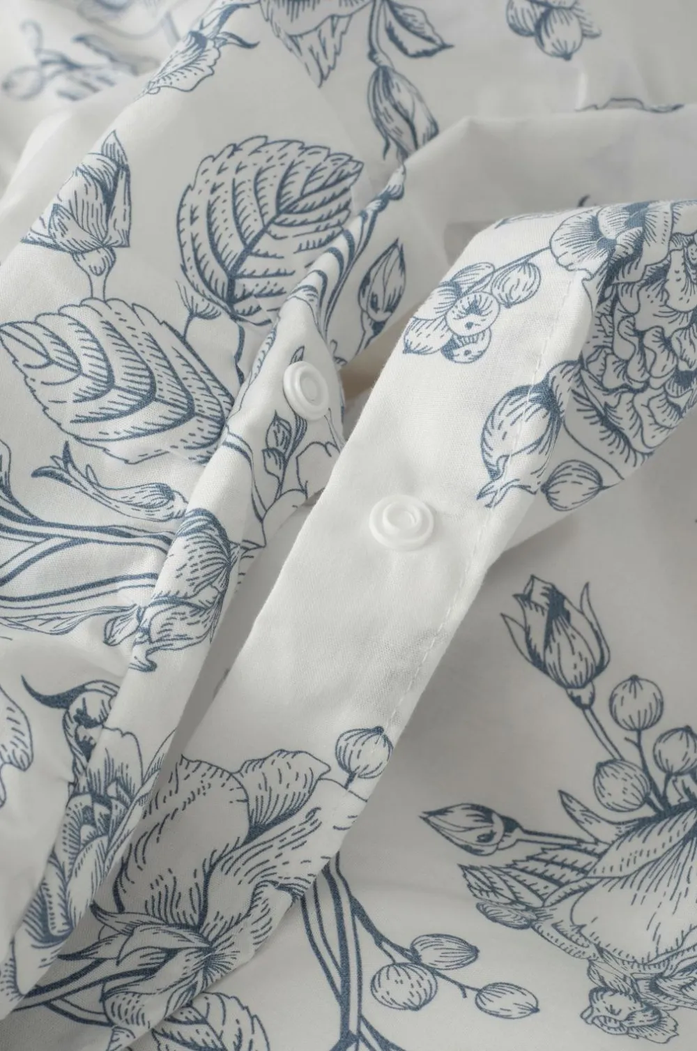 Ellos Dynebetræk|Sengesæt>Home Sengesæt Avery Elastic i bomuldspercale 2 eller 3 stykker Grå blå blomster