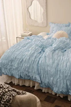 Ellos Home Sengesæt Avery Elastic i bomuldspercale 2 eller 3 stykker Lyseblå Discount