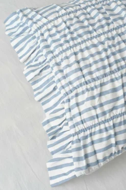 Ellos Home Sengesæt Avery Elastic i bomuldspercale 2 eller 3 stykker Lyseblå stribet Online