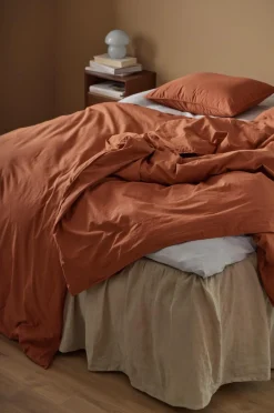 Ellos Dynebetræk|Sengesæt>Home Sengesæt Avery i bomuldspercale 2 eller 3 stykker Kanelbrun