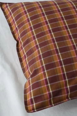 Ellos Dynebetræk|Sengesæt>Home Sengesæt Avery Check i bomuldspercale 2 eller 3 stykker Bourgogne