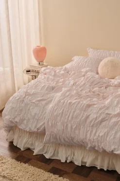 Ellos Home Sengesæt Avery Elastic i bomuldspercale 2 eller 3 stykker Lys abrikosrosa Sale