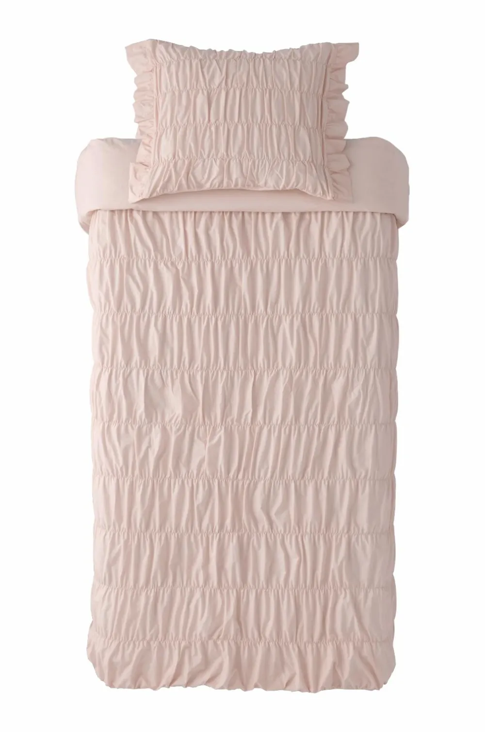 Ellos Home Sengesæt Avery Elastic i bomuldspercale 2 eller 3 stykker Lys abrikosrosa Sale