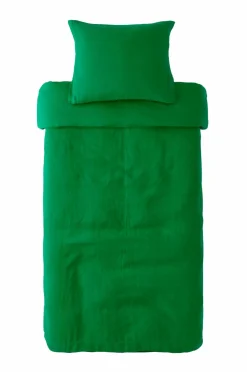 Ellos Home Sengesæt Candice i vasket hør - 2 eller 3 dele Ærtegrøn Discount