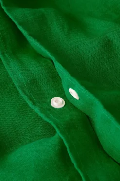 Ellos Home Sengesæt Candice i vasket hør - 2 eller 3 dele Ærtegrøn Discount