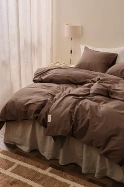 Ellos Home Sengesæt Cleo i bomuldstwill 2 eller 3 stykker Gråbrun Discount