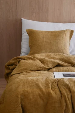 Ellos Home Sengesæt Candela i muslin, 2 eller 3 dele Brungul Hot