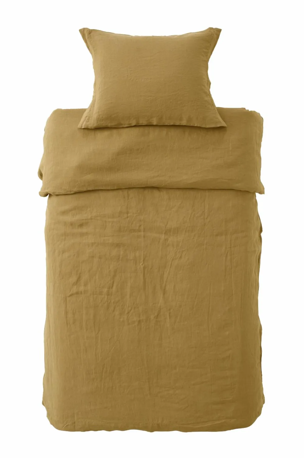 Ellos Dynebetræk|Sengesæt>Home Sengesæt Candice i vasket hør - 2 eller 3 dele Bronzegrøn
