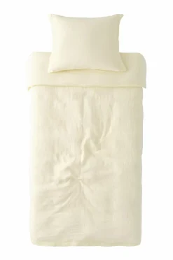 Ellos Home Sengesæt Candice i vasket hør - 2 eller 3 dele Pastelgul Best