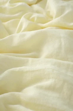 Ellos Home Sengesæt Candice i vasket hør - 2 eller 3 dele Pastelgul Best