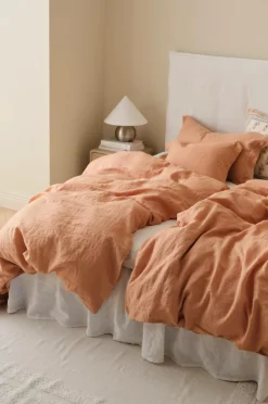 Ellos Home Sengesæt Candice i vasket hør - 2 eller 3 dele Brunrosa Best