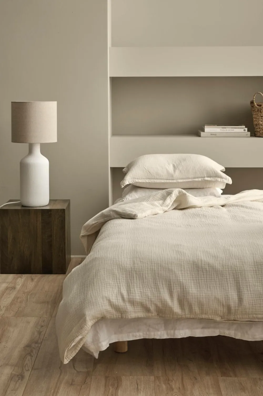 Ellos Dynebetræk|Sengesæt>Home Sengesæt Candela i muslin, 2 eller 3 dele Lys beige