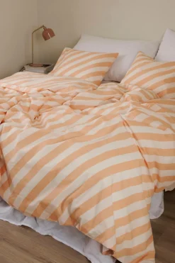 Ellos Dynebetræk|Sengesæt>Home Sengesæt Diagonal Stripe i bomuld 2 dele Aprikos