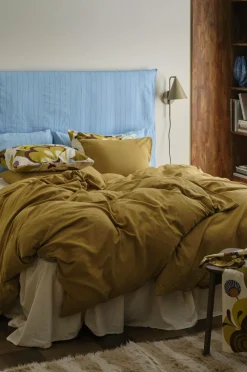 Ellos Home Sengesæt Elly i genanvendt halvlinned 2 eller 3 stykker Olivengrøn