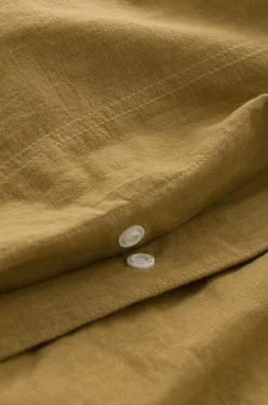 Ellos Home Sengesæt Elly i genanvendt halvlinned 2 eller 3 stykker Olivengrøn