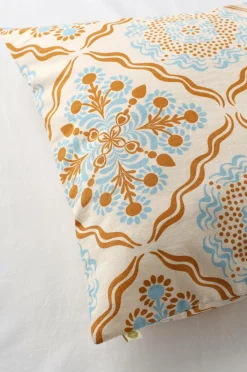 Ellos Dynebetræk|Sengesæt>Home Sengesæt Elly Tile i genanvendt halvlinned 2 eller 3 stykker Blå