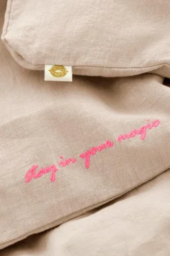 Ellos Home Sengesæt Elly i genanvendt halvlinned 2 eller 3 stykker Cremet hvid Sale